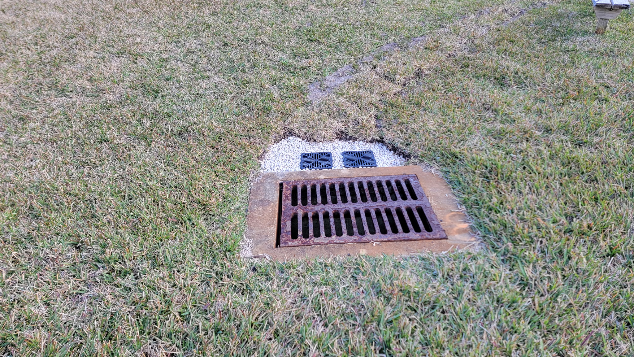French drain installation fixing yard drainage in DeLand