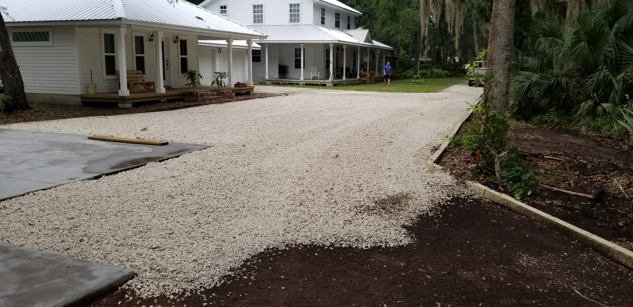 Driveway regrading on a compacted base in Deltona