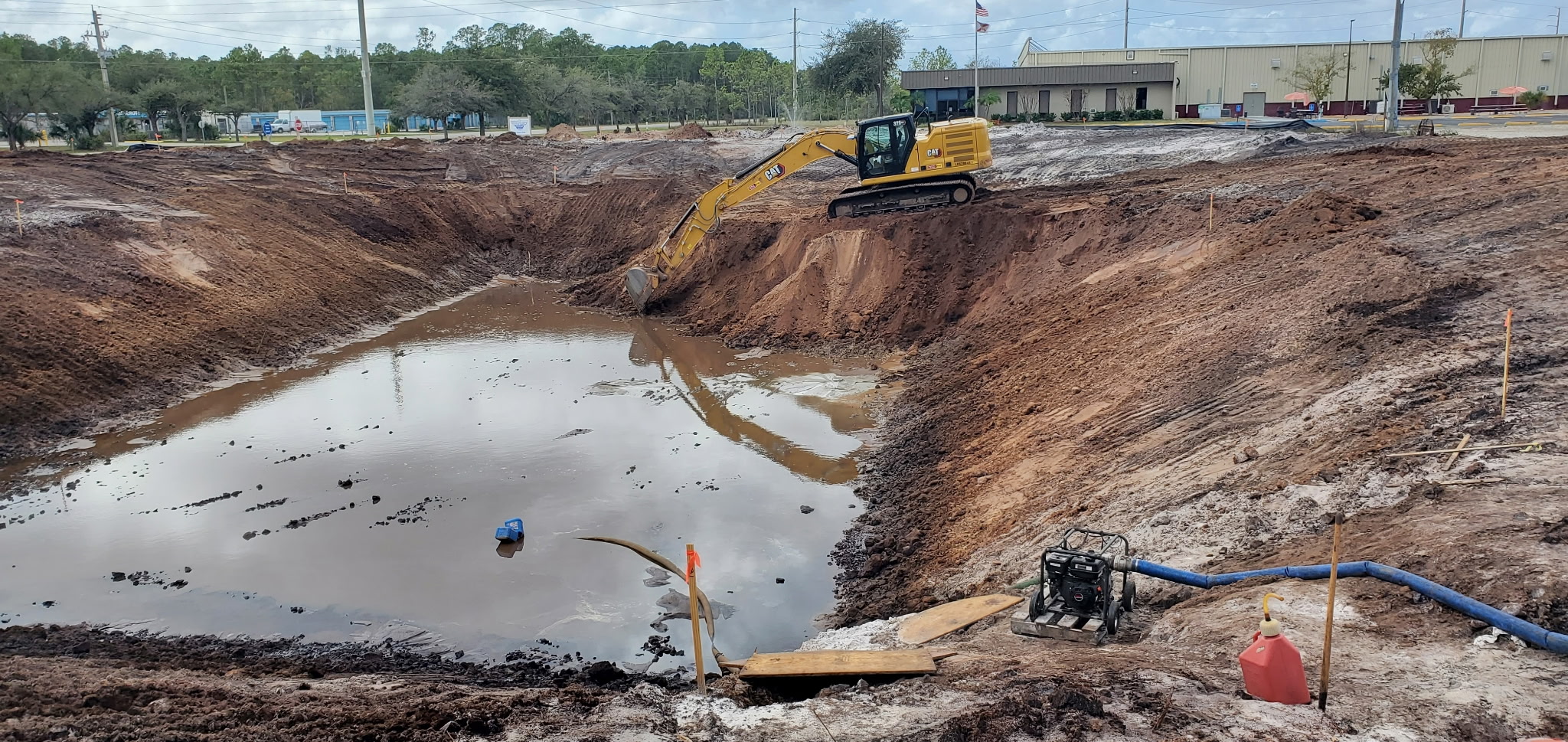 Pond excavation near the river on a Daytona Beach lot